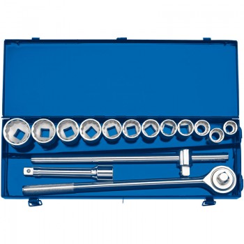 Metric Socket Set in Metal Case, 3/4” Sq. Dr. (15 Piece) Metric Socket Set in Metal Case, 3/4” Sq. Dr. (15 Piece)