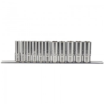 Imperial Deep Socket Set on a Metal Rail, 3/8&rdquo; Sq. Dr. (11 Piece)