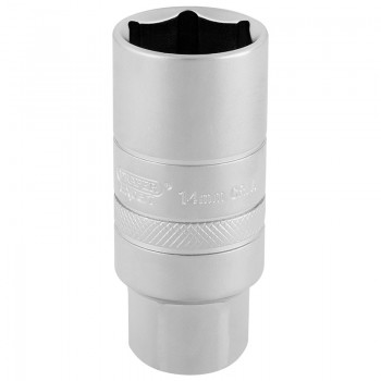 14mm Thread 6 Point Satin Chrome Spark Plug Socket, 3/8&rdquo; Sq. Dr., 21mm