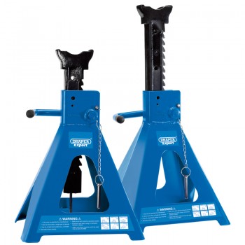 Pair of Pneumatic Rise Ratcheting Axle Stands, 10 Tonne
