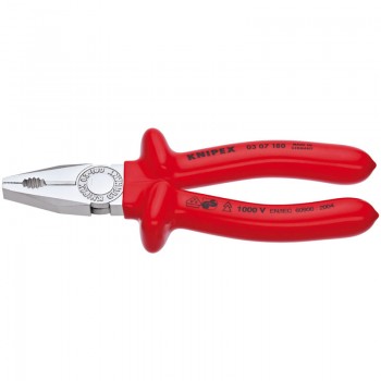 Knipex 03 07 180 Fully Insulated S Range Combination Pliers, 180mm Knipex 03 07 180 Fully Insulated S Range Combination Pliers, 180mm