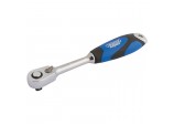 60 Tooth Micro Head Reversible Soft Grip Ratchet, 1/4&rdquo; Sq. Dr.