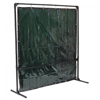 Welding Curtain with Metal Frame, 6&rsquo; x 6&rsquo;