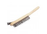 4 Row Wire Scratch Brush with Scraper, 290mm
