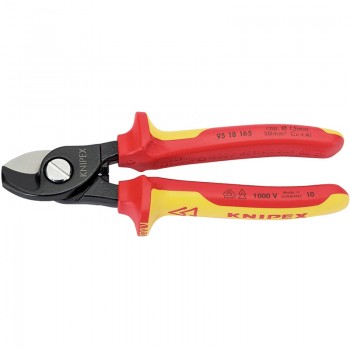 Knipex 95 18 165UKSBE VDE Fully Insulated Cable Shears, 165mm Knipex 95 18 165UKSBE VDE Fully Insulated Cable Shears, 165mm