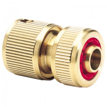 Brass Hose Connector with Water Stop, 1/2” Brass Hose Connector with Water Stop, 1/2”