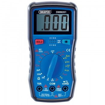 Manual-Ranging Digital Multimeter, 1 x Test Leads, 1 x Temp Probe, 1 x Case Manual-Ranging Digital Multimeter, 1 x Test Leads, 1 x Temp Probe, 1 x Case