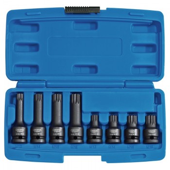 Tamper Proof Impact Spline Set, 1/2&rdquo; Sq. Dr. (8 Piece)