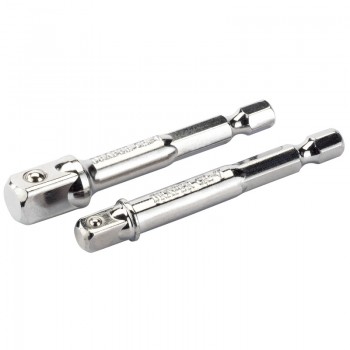 1/4&rdquo; Hex. Socket Drive Adaptor Set, 1 x 1/4&rdquo; Sq. Dr., 1 x 3/8&rdquo; Sq. Dr.