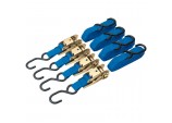 Ratcheting Tie Down Straps, 4.5m x 25mm, 350kg (4 Piece)