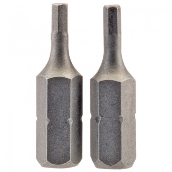 Hexagonal Insert Bit, 2.5mm, 1/4&rdquo; Hex, 25mm Long (Pack of 2)