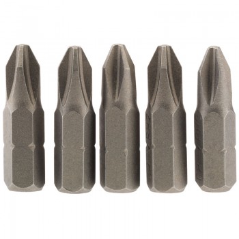 Cross Slot Insert Bit, 1/4&rdquo; Hex, 25mm Long, No.2 (Pack of 5)