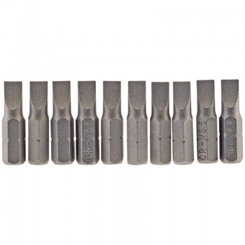 Plain Slot Insert Bit, 5.5mm, 1/4&rdquo; Hex, 25mm Long (Pack of 10)