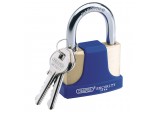 Solid Brass Padlock and 2 Keys with Hardened Steel Shackle and Bumper, 52mm