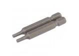 Hexagonal Insert Bit, 3mm, 1/4&rdquo; Hex, 50mm Long (Pack of 2)