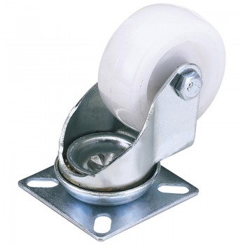 Swivel Plate Fixing Nylon Wheel, 50mm Diameter, S.W.L. 50kg