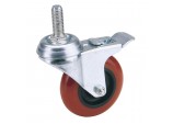 Swivel Bolt Fixing Polyurethane Wheel with Brake, 75mm Diameter, S.W.L. 70kg