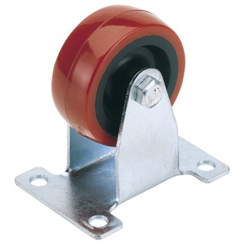 Fixed Plate Fixing Polyurethane Wheel, 75mm Diameter, S.W.L. 100kg
