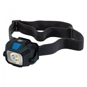 COB/SMD LED Wireless/USB Rechargeable Head Torch, 6W, 400 Lumens, USB-C Cable Supplied