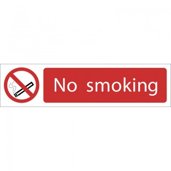 No Smoking’ Prohibition Sign, 200 x 50mm No Smoking’ Prohibition Sign, 200 x 50mm