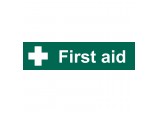 &rsquo;First Aid&rsquo; Safety Sign, 200 x 50mm