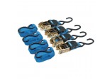 Ratcheting Tie Down Straps, 4.5m x 25mm, 225kg (4 Piece)