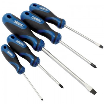 Soft Grip Screwdriver Set, 3 x Plain Slot, 2 x PZ TYPE (5 Piece) Soft Grip Screwdriver Set, 3 x Plain Slot, 2 x PZ TYPE (5 Piece)