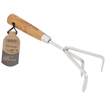 Draper Heritage Stainless Steel Hand Cultivator with Ash Handle Draper Heritage Stainless Steel Hand Cultivator with Ash Handle