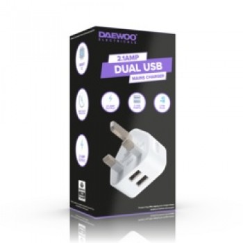 Dual USB Mains Charger - 2.1amp