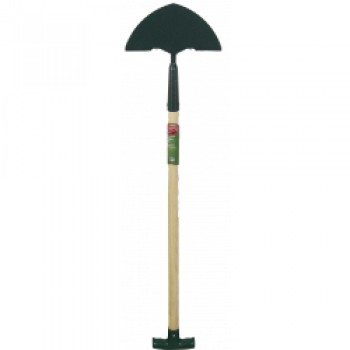 Carbon Steel Edging Iron - Length: 92cm. Wooden Handle Length: 61cm