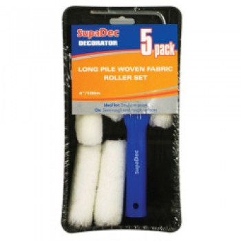 Long Pile Woven Fabric Roller Set - 4/100mm, 5 Pack