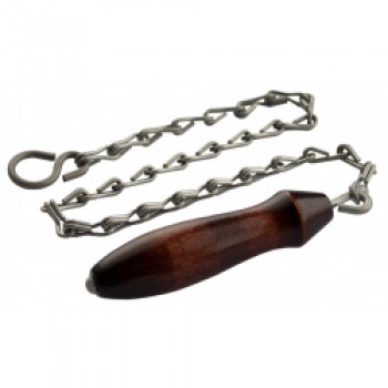High Level Chain Pull - Galvanised Chain/Wooden Handle High Level Chain Pull - Galvanised Chain/Wooden Handle