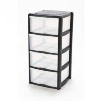 4 Drawer Tower Black